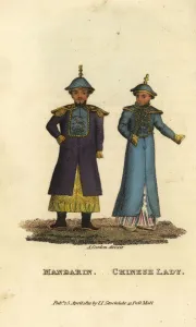 Mandarin maschi e femminili con abbigliamento estivo