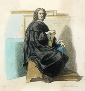 Stampe di Nicola Poussin pittore francese maestro della scuola classica dipingeva principalmente a Roma noto per soggetti mitologici e biblici Nicolas Poussin Stampe: Nicola Puussino