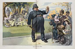 Early 20th Century Cartoons Online Stampe: Keep off the grass