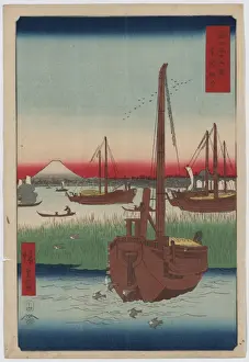 Vintage Japanese Artwork Stampe: Offing of Tsukuda in the eastern capital