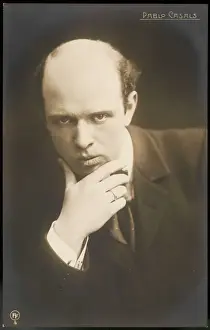 Stampe di Pablo Casals Cellista spagnolo, direttore d'orchestra e compositore Musica Stampe: Pablo Casals / Cartolina
