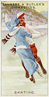 Ice Skating In Winter Stampe: Pair Ice-Skating 1914