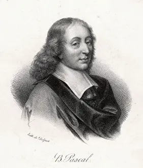 Blaise Pascal Portrait Stampe: Pascal / Delpech
