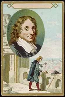 17th Century Philosopher Stampe: Pascal / Trade Card