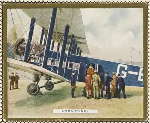 Airport Departure Scene Stampe: Passengers Embark