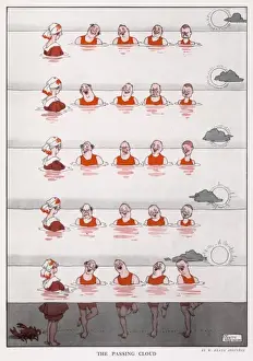 Woman In The Sea Stampe: The Passing Cloud