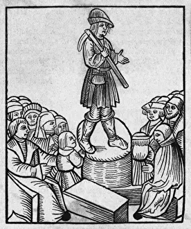 16th Century European Art Stampe: Peasant Preaching