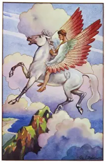 Winged Horse Mythology Stampe: Pegasus in Flight