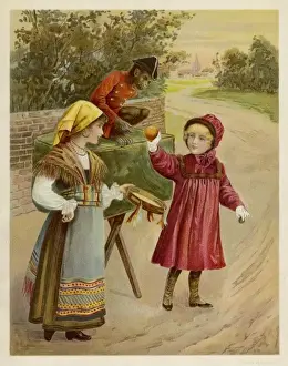 19th Century Illustration Art Stampe: Performing Monkey