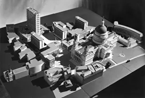 St Pauls Cathedral Architecture Stampe: A plan for the redevelopment of Paternoster Square