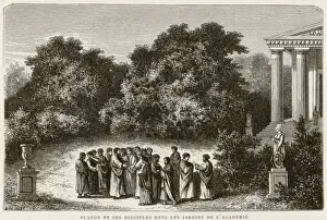 Ancient Greek Philosopher Images Stampe: Plato with Disciples