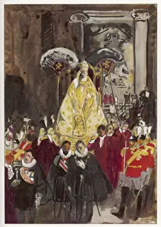 Pope Pius XI Stampe: Pope in Procession