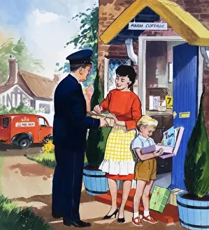 Teddy Bear Illustration Stampe: The Post Man