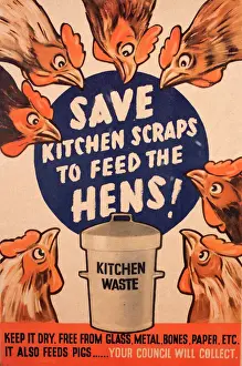 Cartellone: Risparmia i cibi di cucina per nutrire le galline