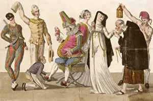 Harlequin Costume Stampe: Preparing for Masquerade