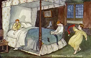 Historical Christmas Illustrations Stampe: Preparing for Santa