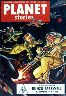 Retro Science Fiction Magazines Stampe: Preview of Peril / Sci-Fi