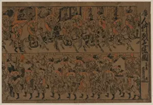 Antique Japanese Prints Online Stampe: A procession of Chinese
