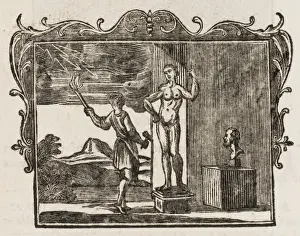 Classical Mythological Art Stampe: Prometheus Forms Man
