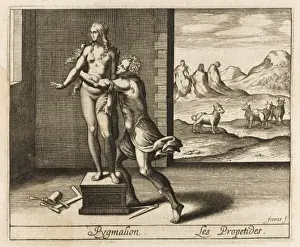 Classical Mythological Art Stampe: Pygmalion & Statue