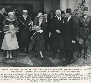 Egyptian Monarchy History Stampe: Queen Farida of Egypt at her first public function