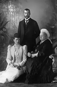 La regina Vittoria con il re Giorgio e la regina Maria del 1893