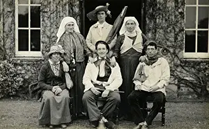 Vintage Fancy Dress Costumes Stampe: Quex VAD patients in fancy dress