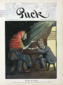 Puck Magazine Illustrations Online Stampe: Reading his future