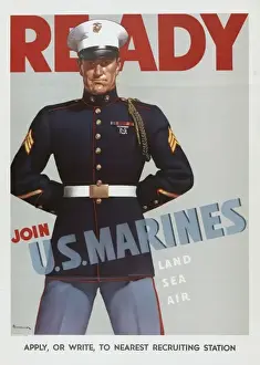 Military Recruitment Posters Stampe: Ready - Join US Marines