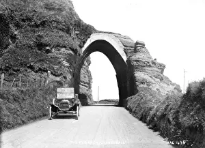 Early 1900s Motor Cars Stampe: The Red Arch, Cushendall