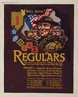 WWI Military Art Stampe: Regulars - They were in it at the first - There to the last