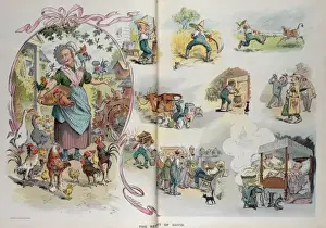 Puck Magazine Cartoons Stampe: The retirement of David