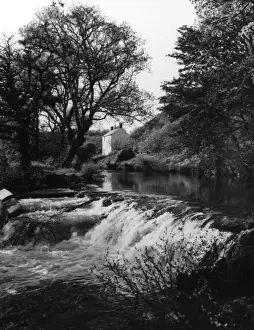 Devon England Landscapes Stampe: River Teign Weir