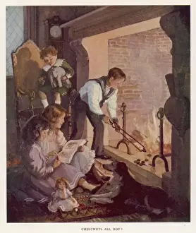 Winter Scene Stampe: Roasting Chestnuts