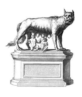 Romulus And Remus Stampe: Romulus & Remus & Wolf