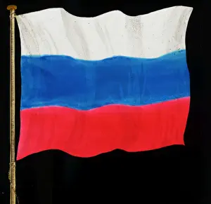 Coloured Lantern Slides Stampe: Russian Flag