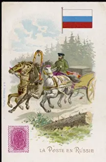 Russian Countryside Landscapes Stampe: Russian Postman