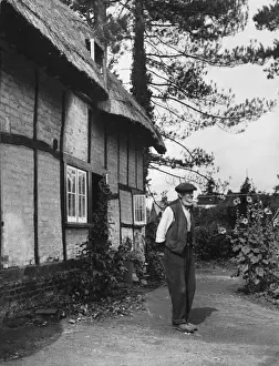 Thatched Cottage Stampe: Rustic Type 1930S