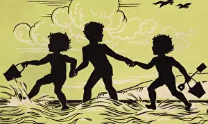 Children At The Beach Stampe: At the Seaside