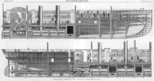 Isambard Kingdom Brunel Designs Stampe: Section of Great Eastern