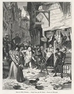 19th Century Street Scene Stampe: Seigni Jean / Jester