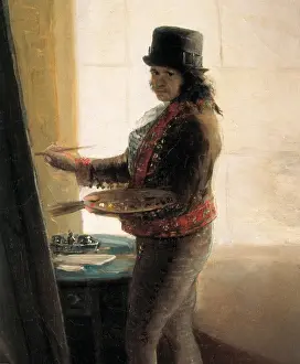 Spanish Historical Art Stampe: Self Portrait in the Studio
