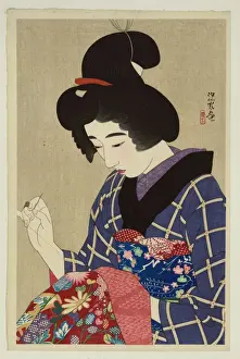 Antique Japanese Woodcuts Stampe: Sewing