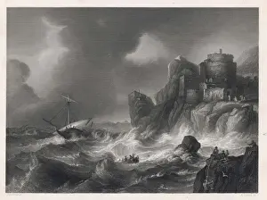 Vintage Nautical Prints Stampe: THE SHIPWRECK C17TH