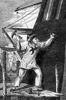 Ship Construction Process Stampe: Shipwright 1827