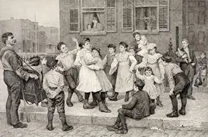 Vintage Street Performers Stampe: A sidewalk dance