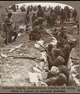 British Army Trench Warfare Stampe: Sikh Troops Digging