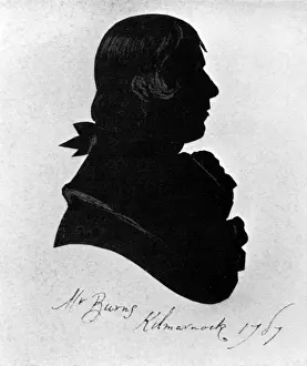 Poeti Stampe: Ritratto di silhouette di Robert Burns