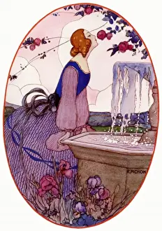Spring Flowering Trees Stampe: She Sniffs a Flower