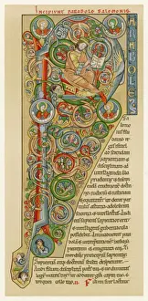 German Illuminated Manuscripts Stampe: Solomon Writing Proverbs